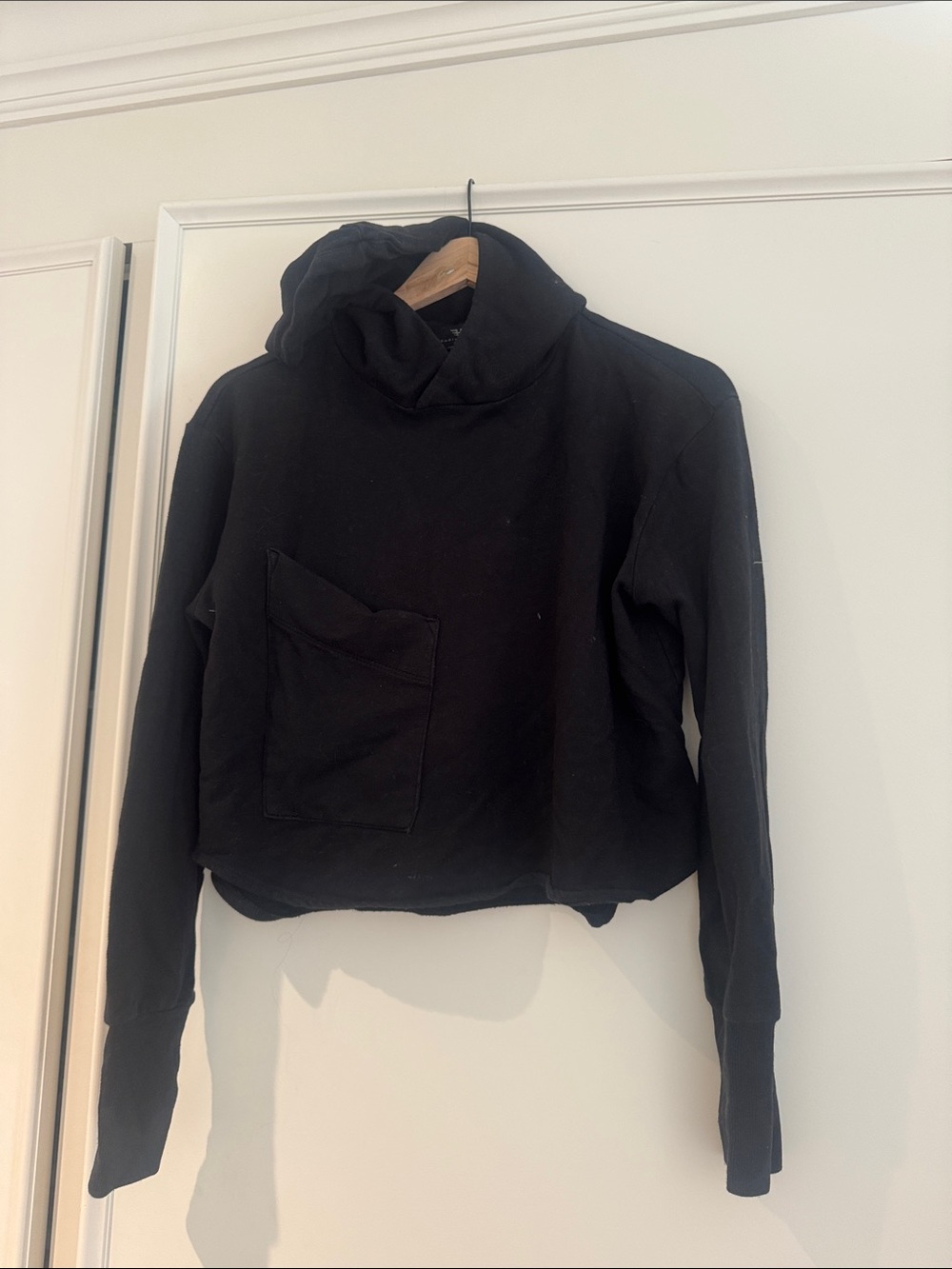 Heroine Sport Black Cropped Cowl Neck Sweater